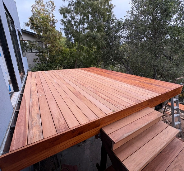 Custom wooden deck construction service
