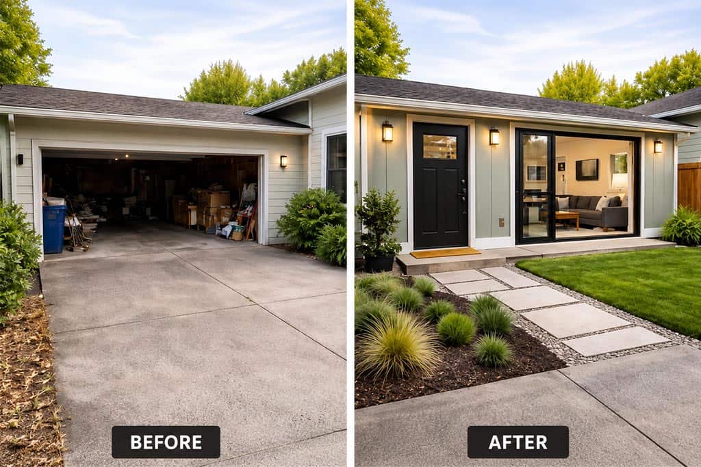 Unused garage converted into an ADU